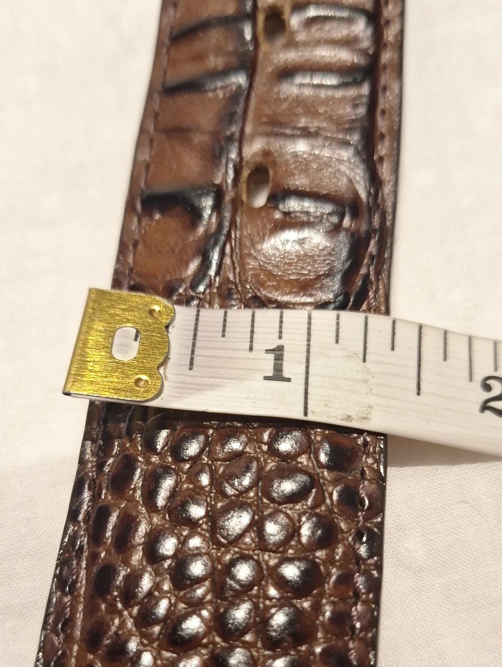 Tony Lama Men's Brown Croc-Embossed Leather Belt